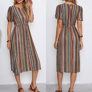 Emery Rose boho multicolored stripped dress